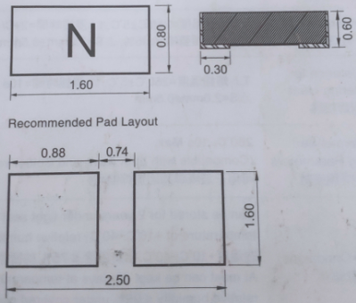 1.6*0.8mm保险丝尺寸图